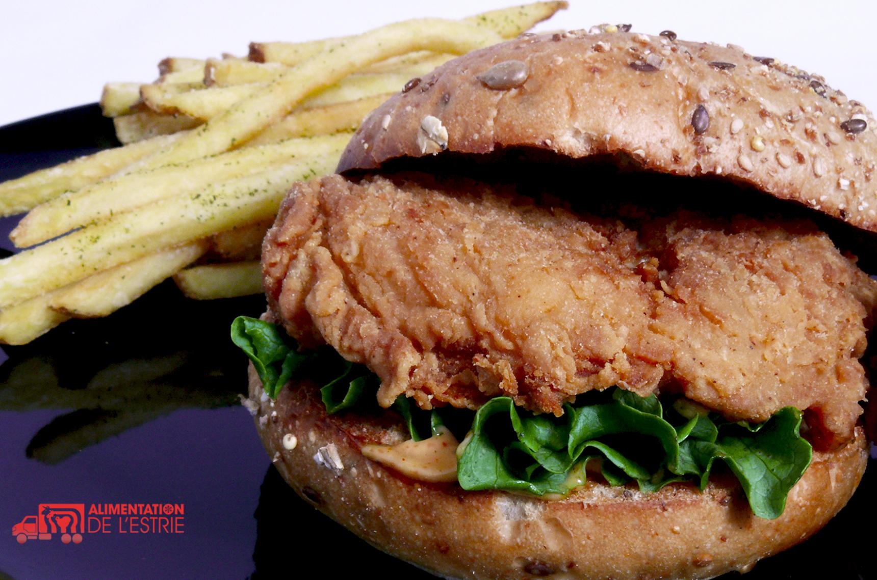 Burger de poulet croustillant